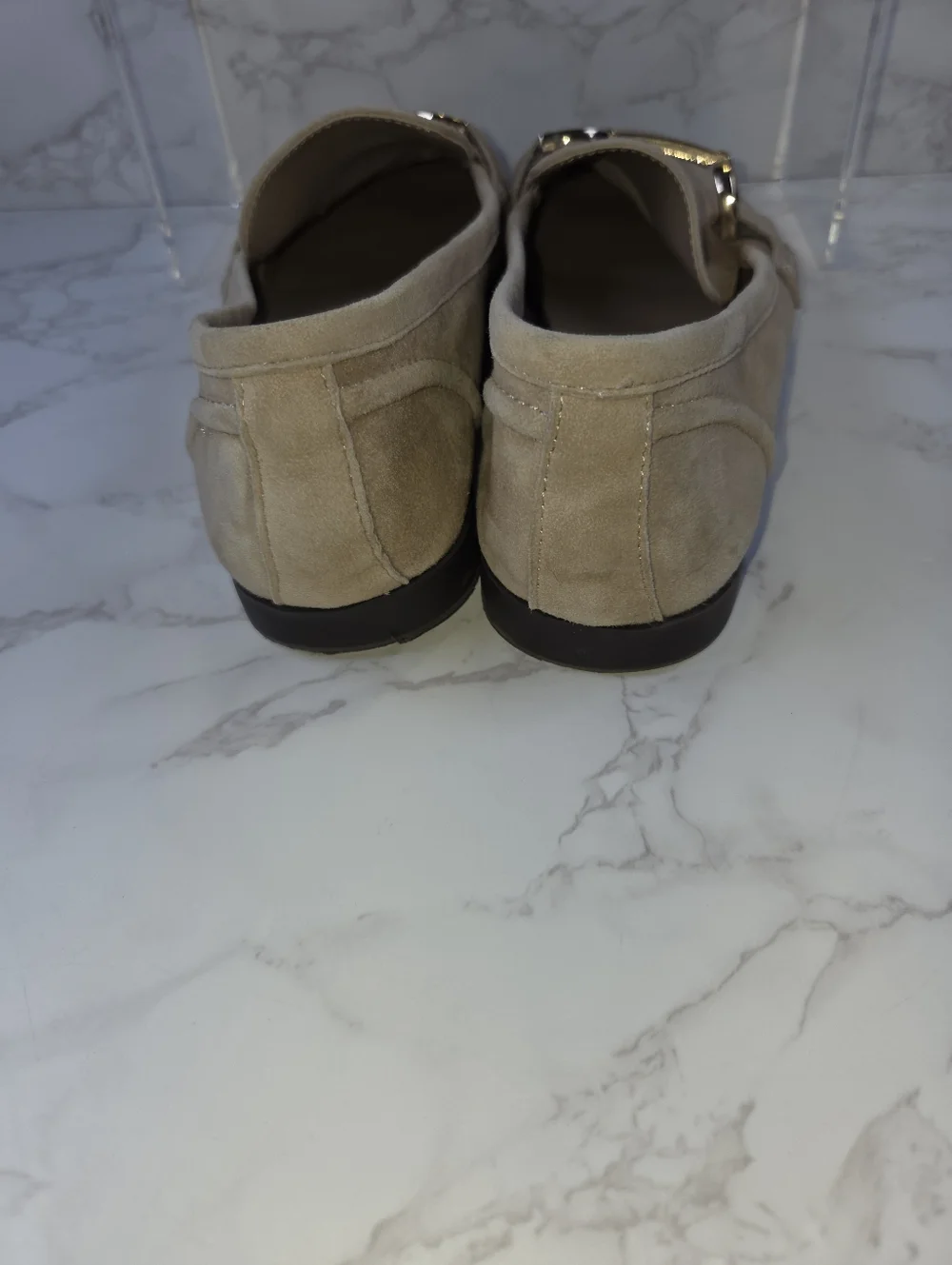 Steve Madden Beige Suede Horsebit Loafers(B9) - Picture 7 of 7